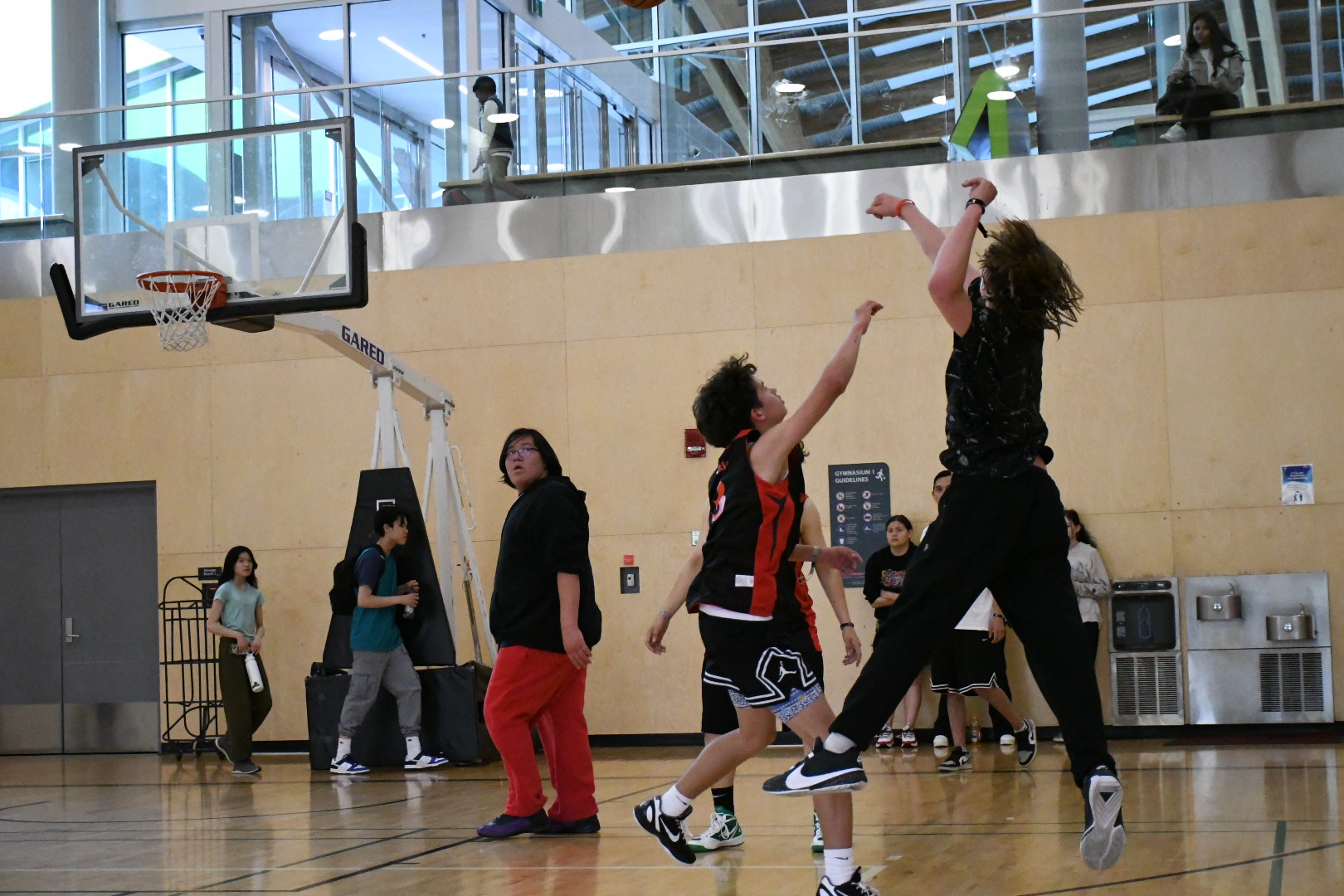 Basketball players in action during the tournament