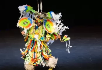 Man doing a traditional powow dance