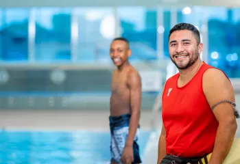 AGM banner - Liveguard and boy by the pool