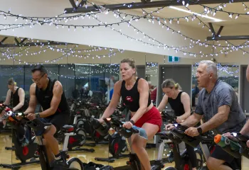 Members Cycling in the Fitness Studio