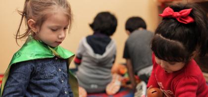 small children in child minding