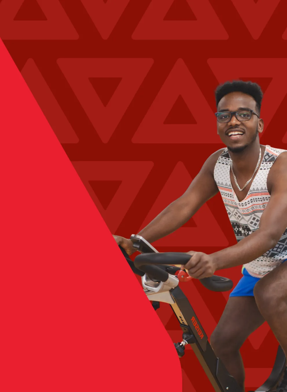 man on bike smiling