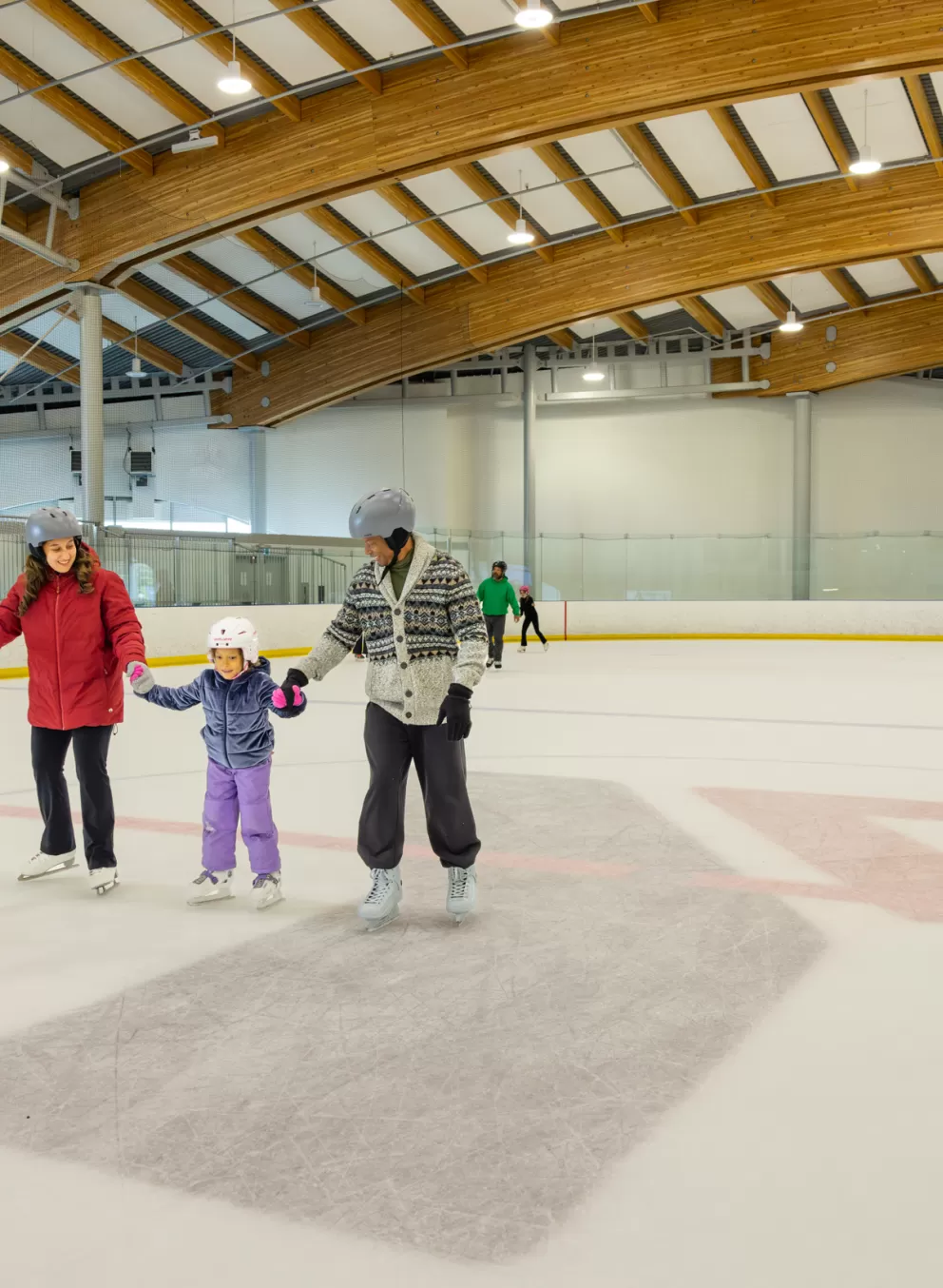 Family Skating in the Ice Rink