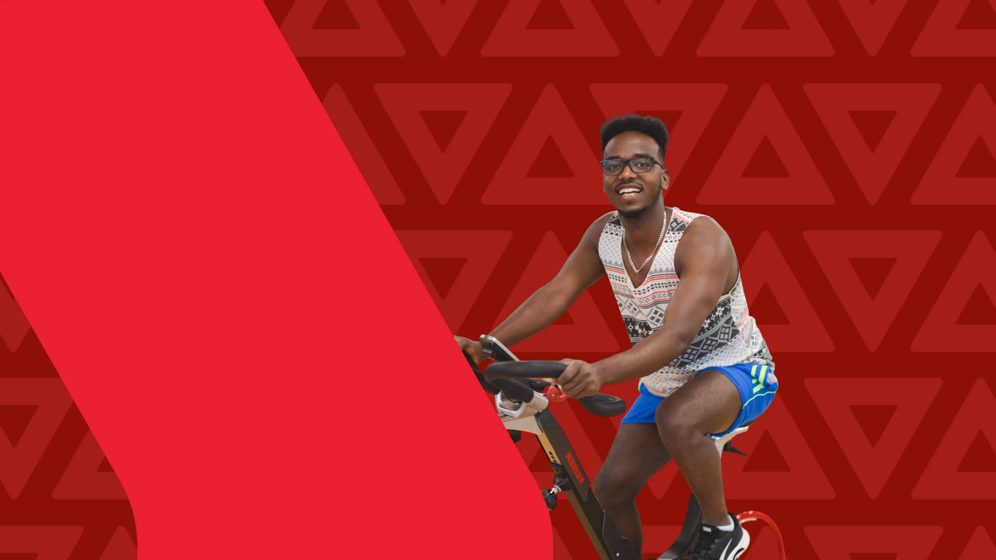 man on bike smiling