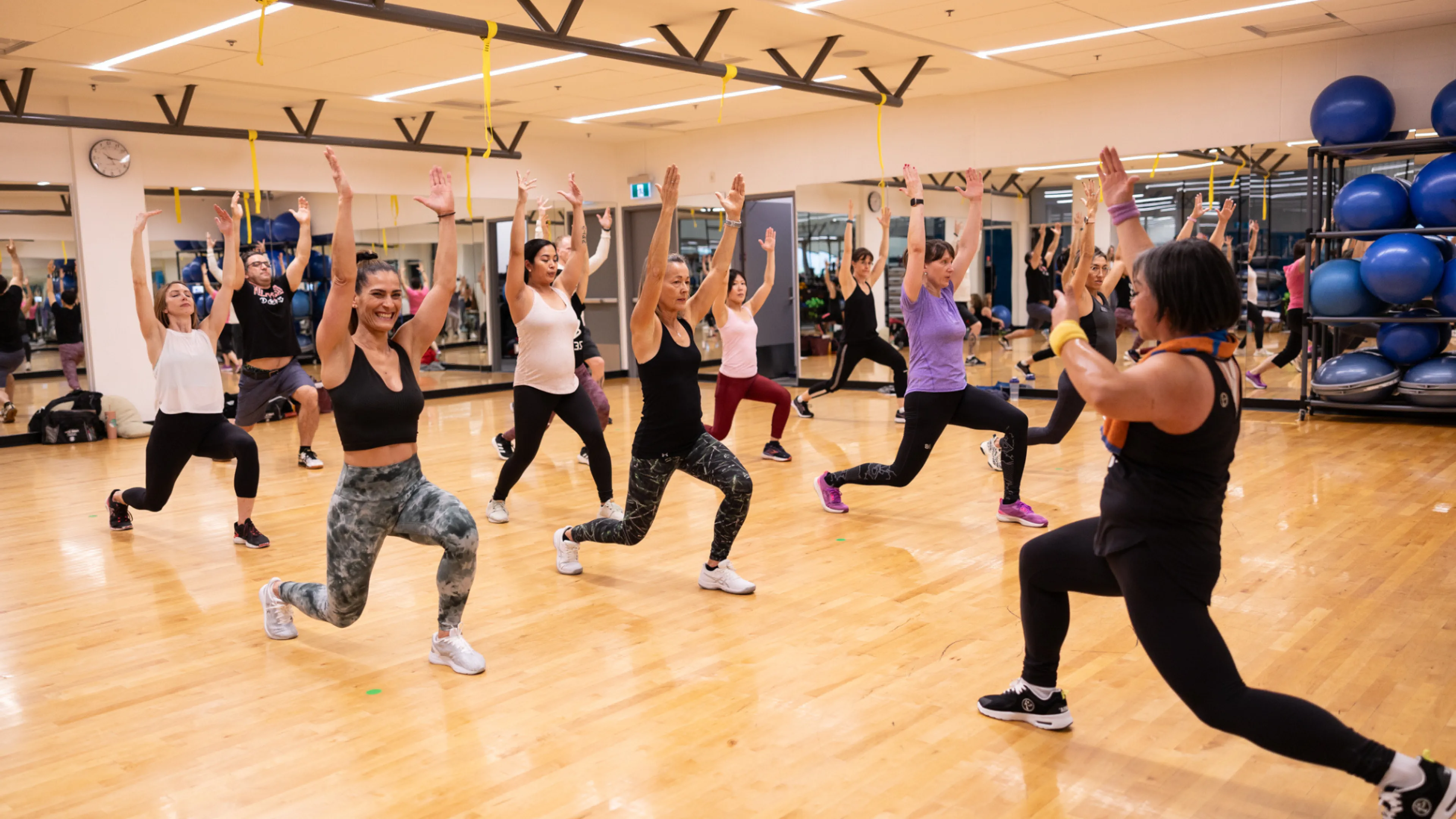 Fitness instructor in a fitness class