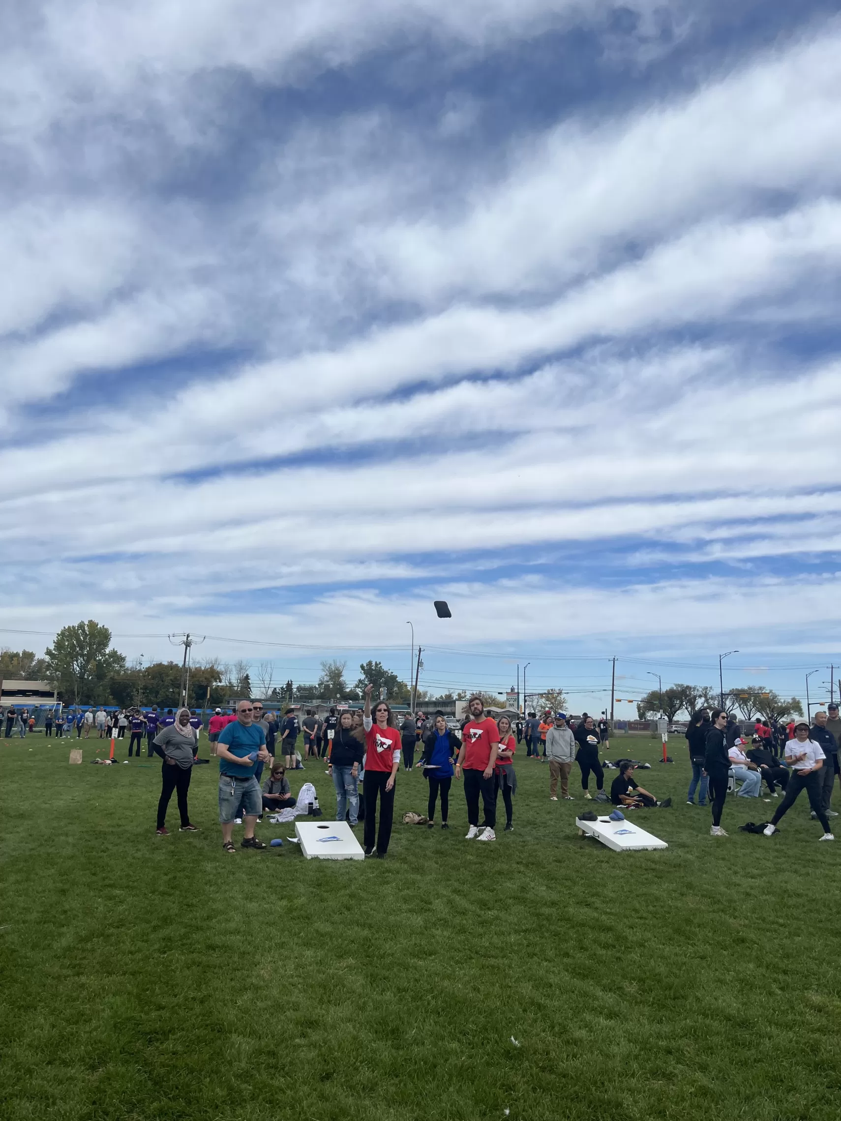 Team YMCA in all the action during corn hole!