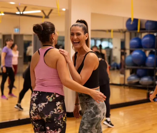 A group of women working out.