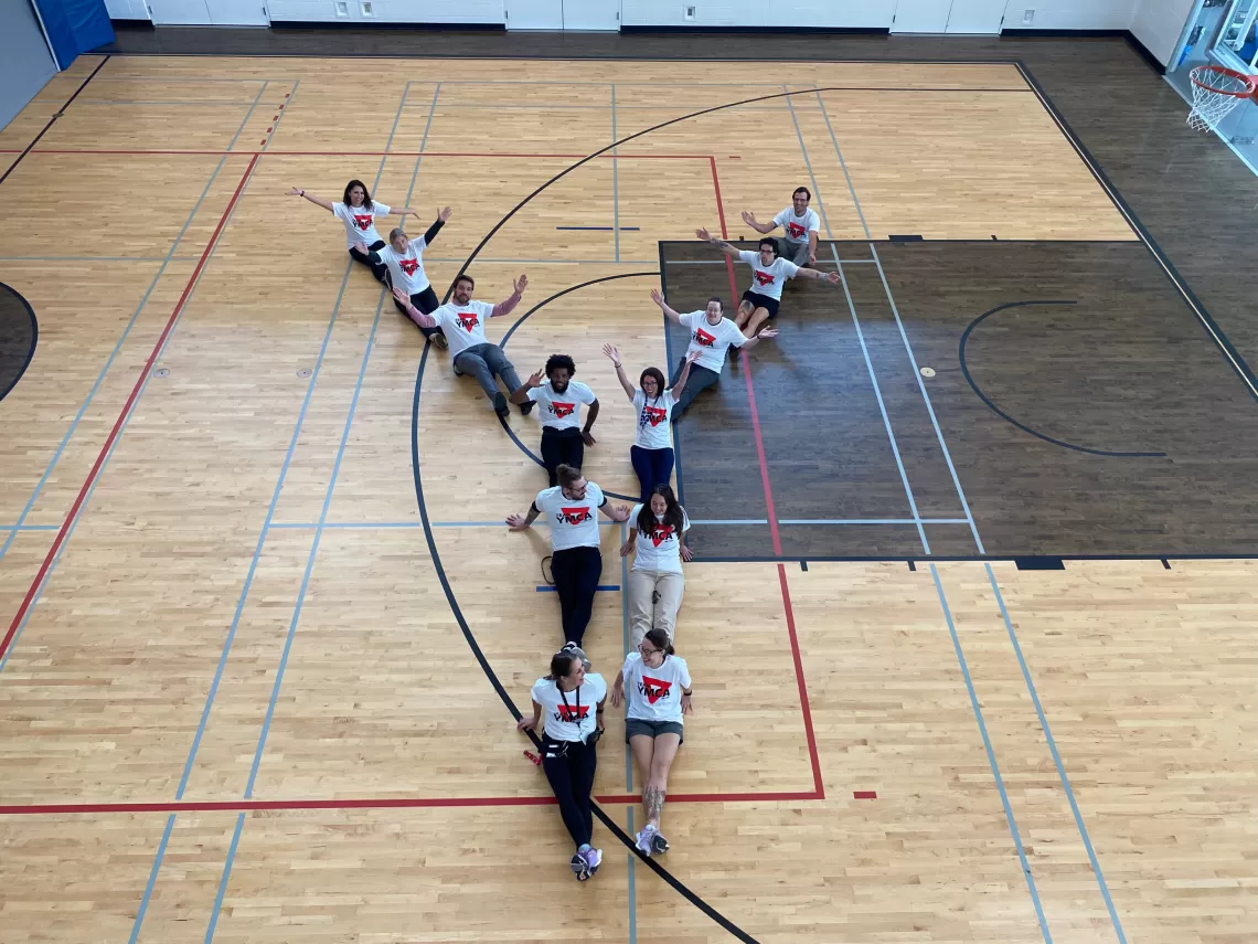 Y Staff on Gym Floor