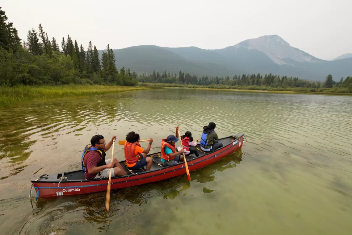 family in canoe 