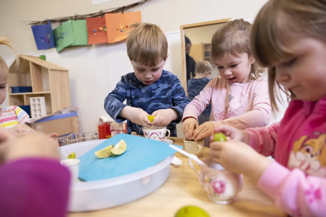 preschool children at table