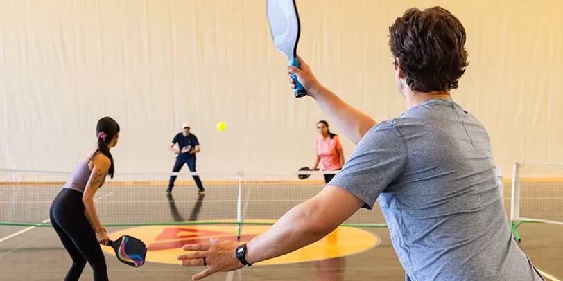 Family Playing Pickleball at YMCA Calgary