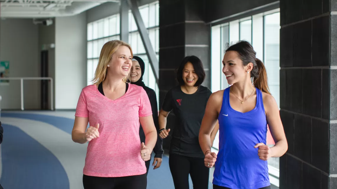 Ladies running on the track at YMCA