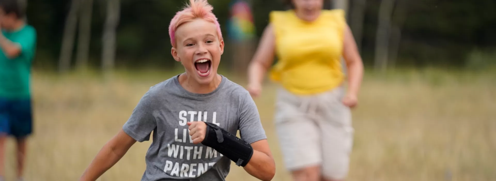 Boy Running and smiling