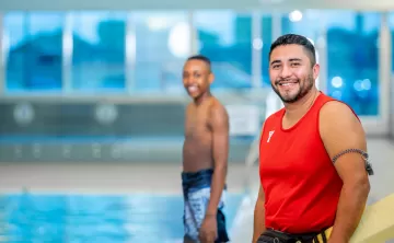 AGM banner - Liveguard and boy by the pool