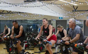Members Cycling in the Fitness Studio